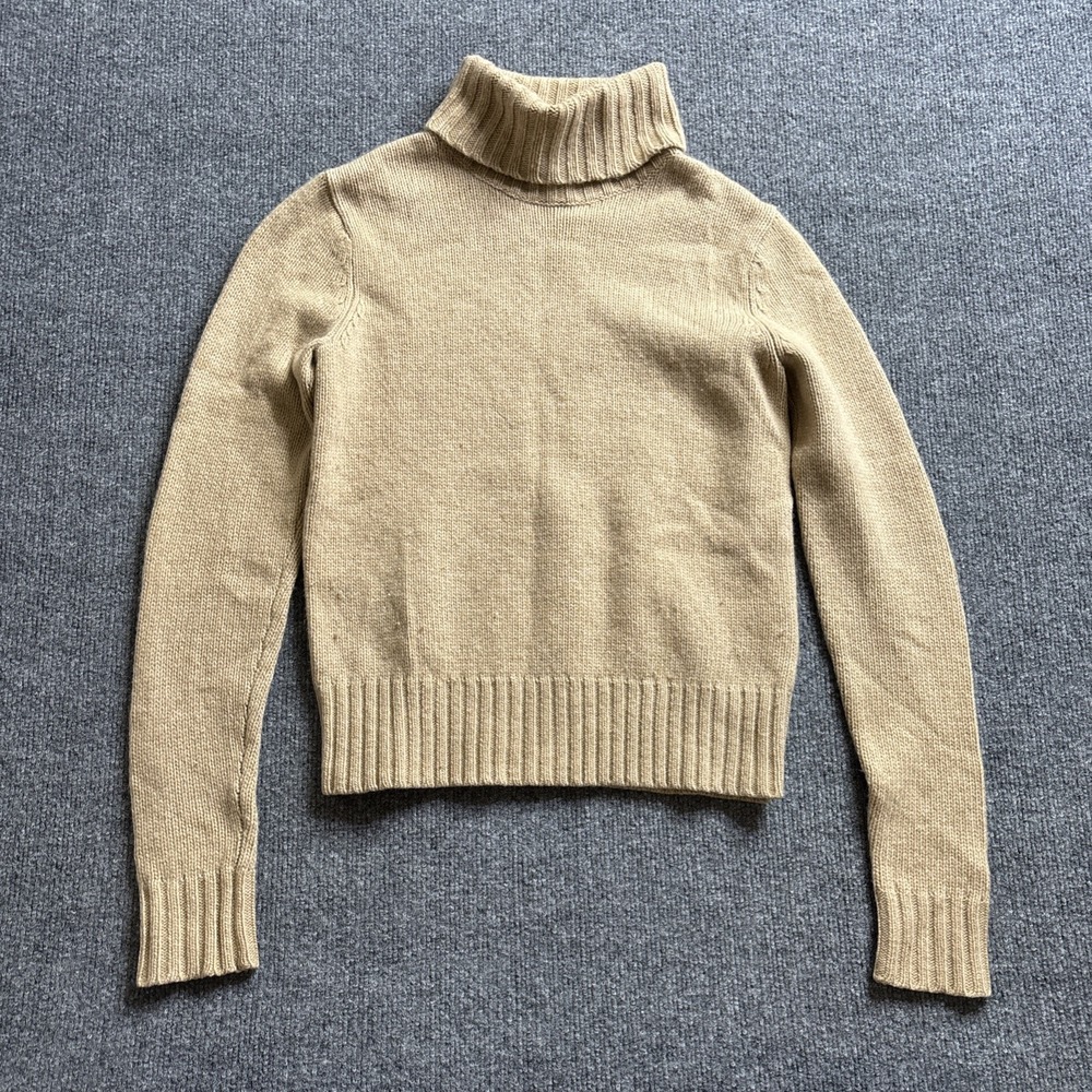 Ralph Lauren Wool Cashmere Sweater Women's Size Medium Beige Knit Quiet Luxury